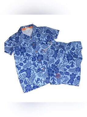 Panama Jack Blue Floral Kids Matching Set